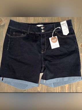 Copper Flash Womens High Rise Denim Shorts Size 20 W Plus size Stretch NEW Jorts